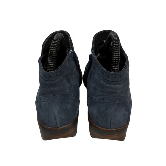NAOT Women's Sz 37 Nefasi Ankle Boot Navy Blue Zipper Leather Nubuck - Picture 4 of 13